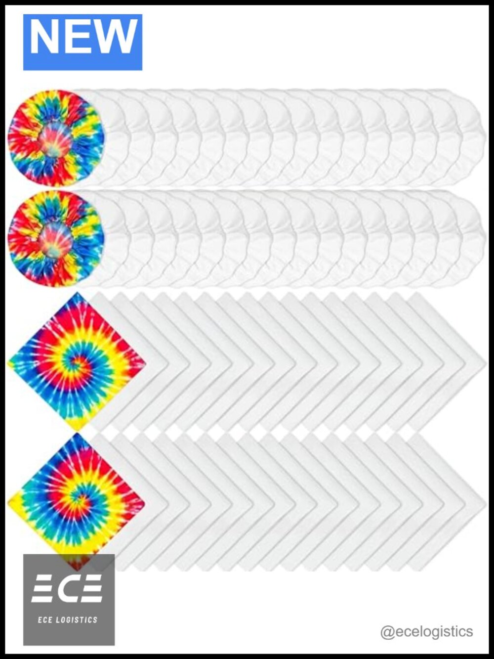 Cotton Bandanas & Scrunchies Set Tie Dye DIY Craft 80 Pc